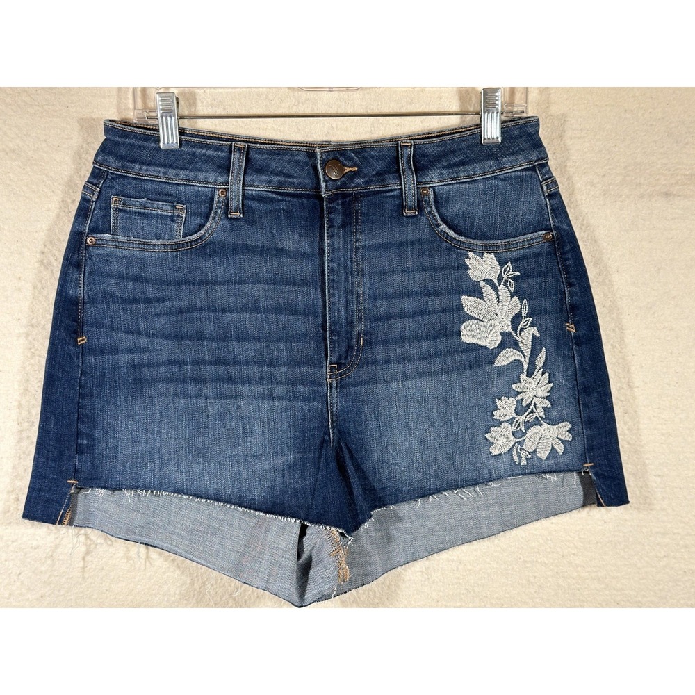 Mibai Outlet Denim Shorts Womens 8 Blue Cotton Belted High Rise Coastal Boho